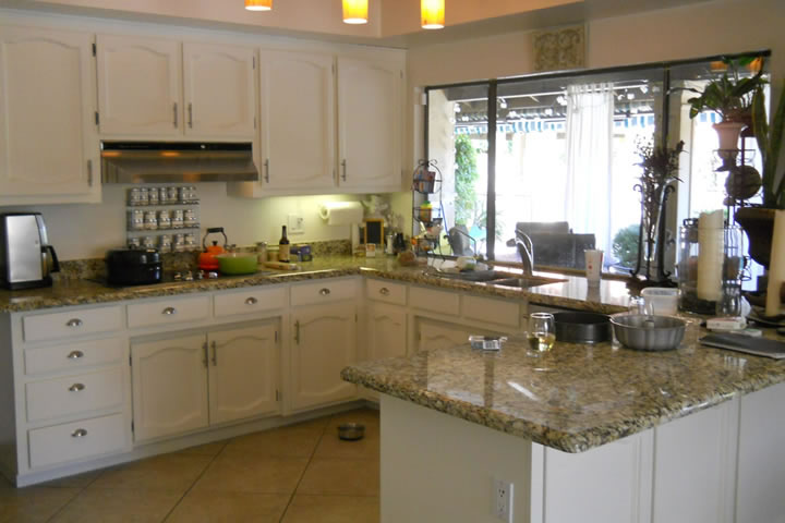 Refinished White Kitchen Cabinets:Scottsdale